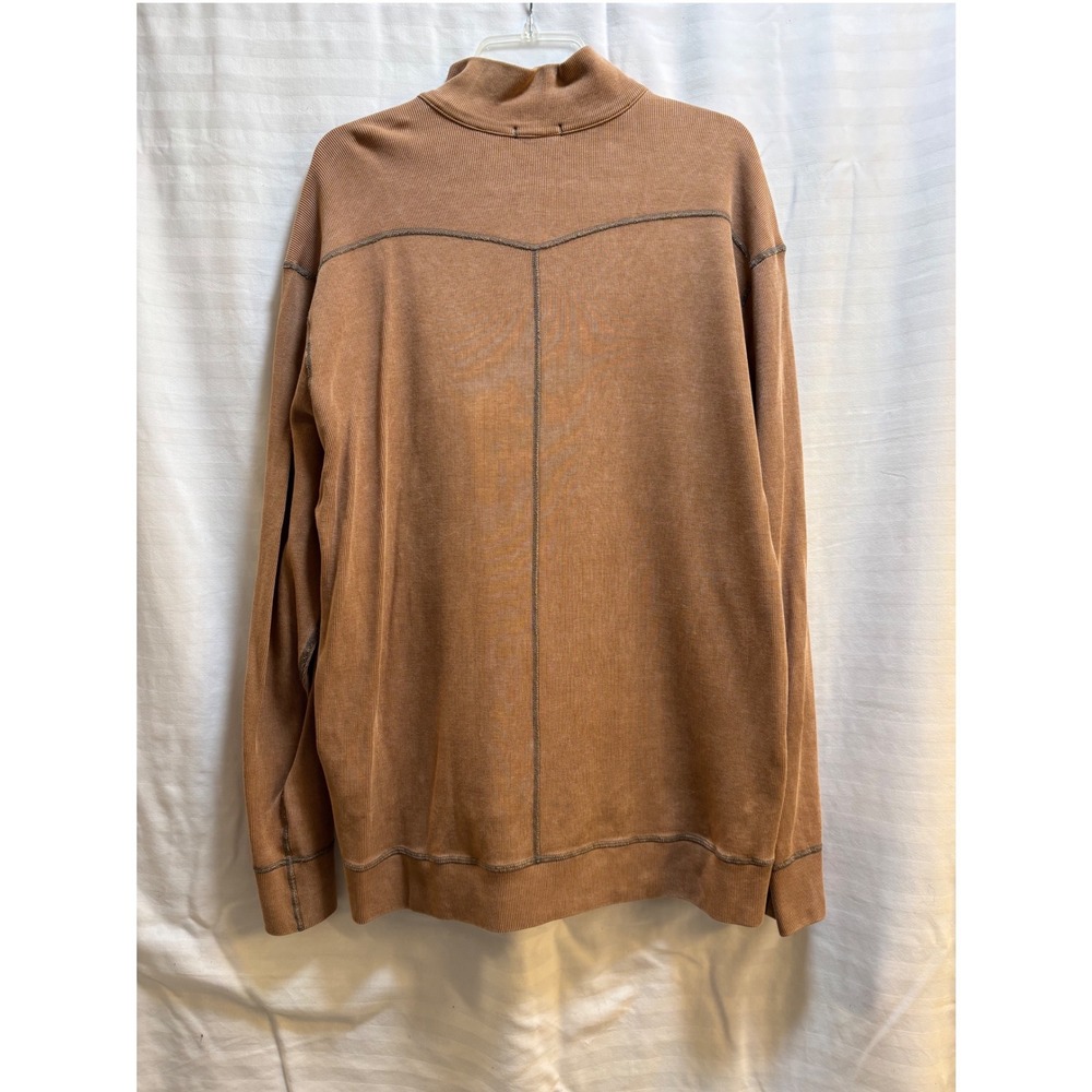 Agave Lux Jackson Hole Quarter Zip Pullover Sweater Tan Mens XL K-1097 Full Cut‎